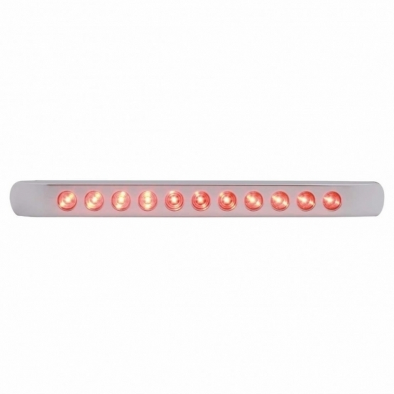 United Pacific 11 LED 17" Light Bar With Bezel (Stop, Turn & Tail) Red LED/Red Lens 39691