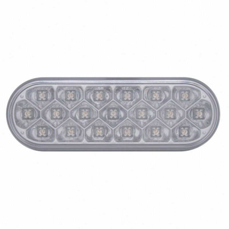 United Pacific 19 LED 6" Oval Reflector Light (Stop, Turn & Tail) Red LED/Clear Lens 39705