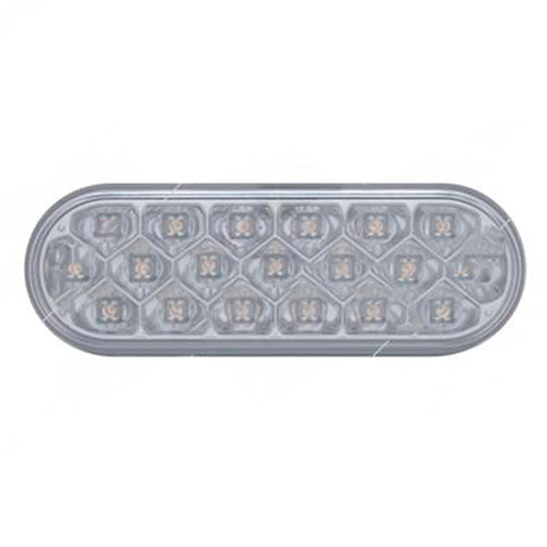 United Pacific 19 Amber LED 6" Oval Reflector P/T/C Light Clear Lens UNP39706