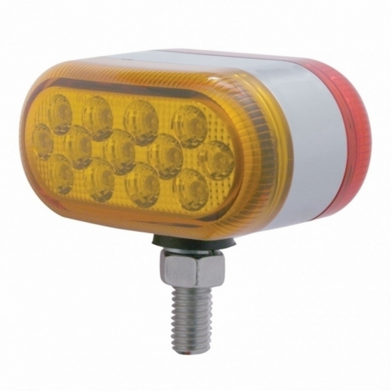 United Pacific 26 LED Dual Function Reflector Double Face Oval Light Amber & Red LED/Amber & Red Lens 39729