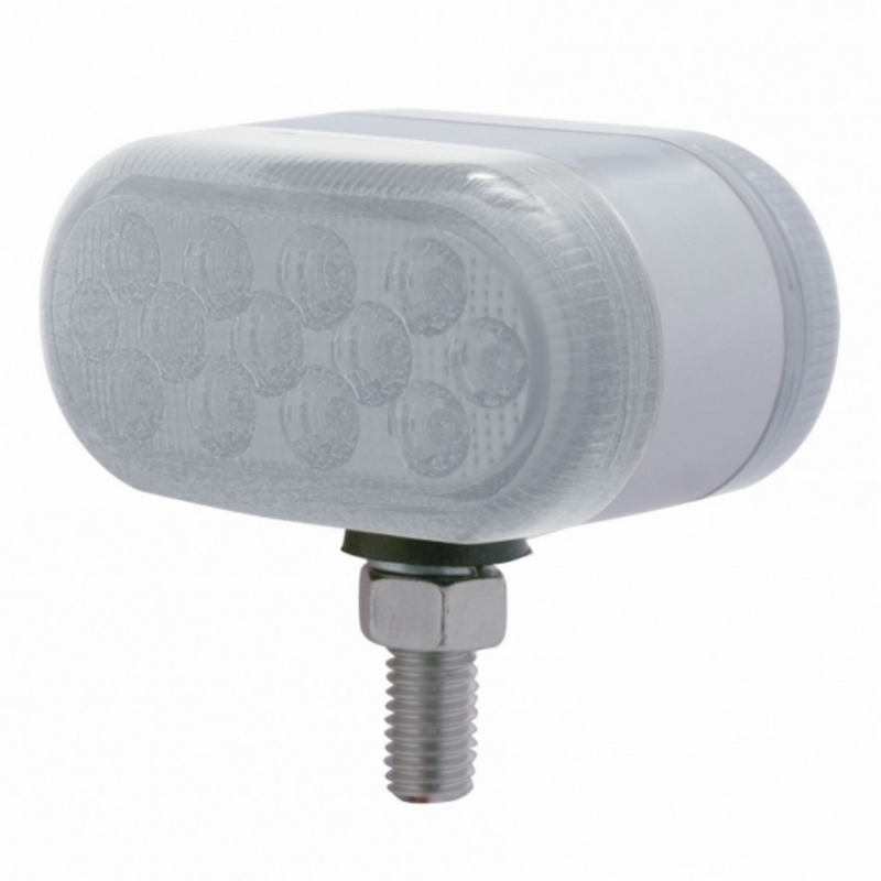 United Pacific 26 LED Dual Function Reflector Double Face Oval Light Amber & Red LED/Clear Lens 39730