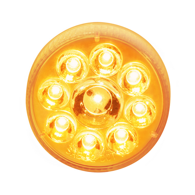 United Pacific 10 LED 2.5" Round Pure Reflector Light (Clearance/Marker) Amber LED/Amber Lens 39739