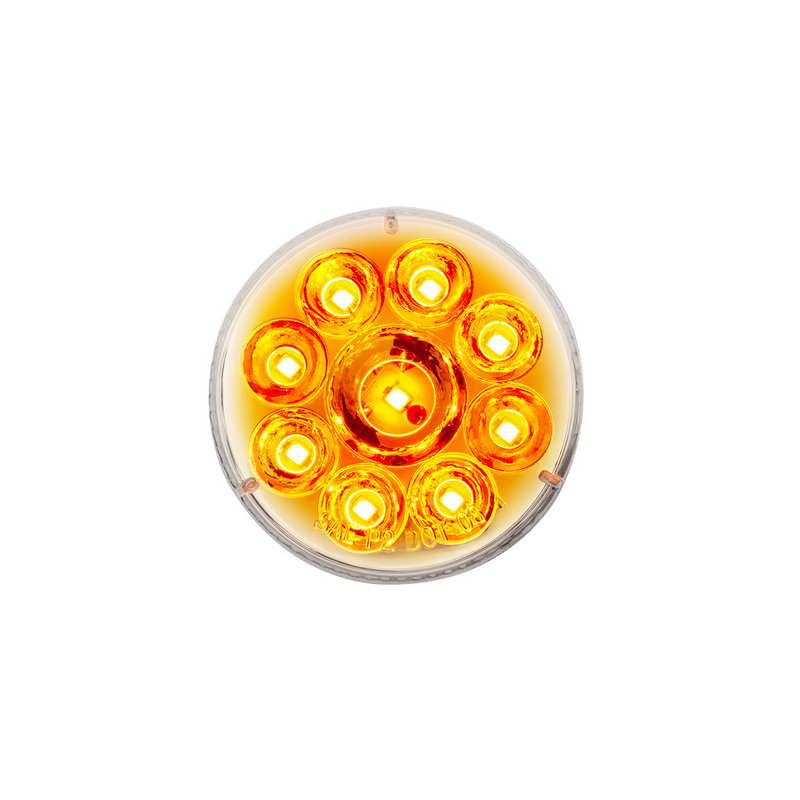 United Pacific 9 LED 2.5" Round Pure Reflector Light (Clearance/Marker) Amber LED/Clear Lens 39741