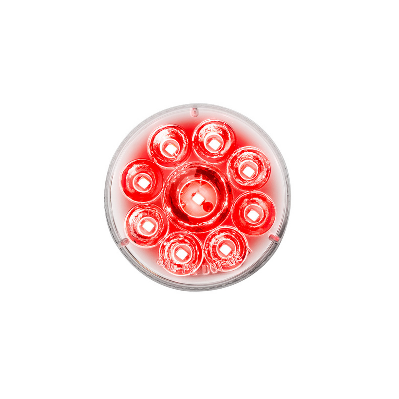 United Pacific 9 LED 2.5" Round Pure Reflector Light (Clearance/Marker) Red LED/Clear Lens 39742