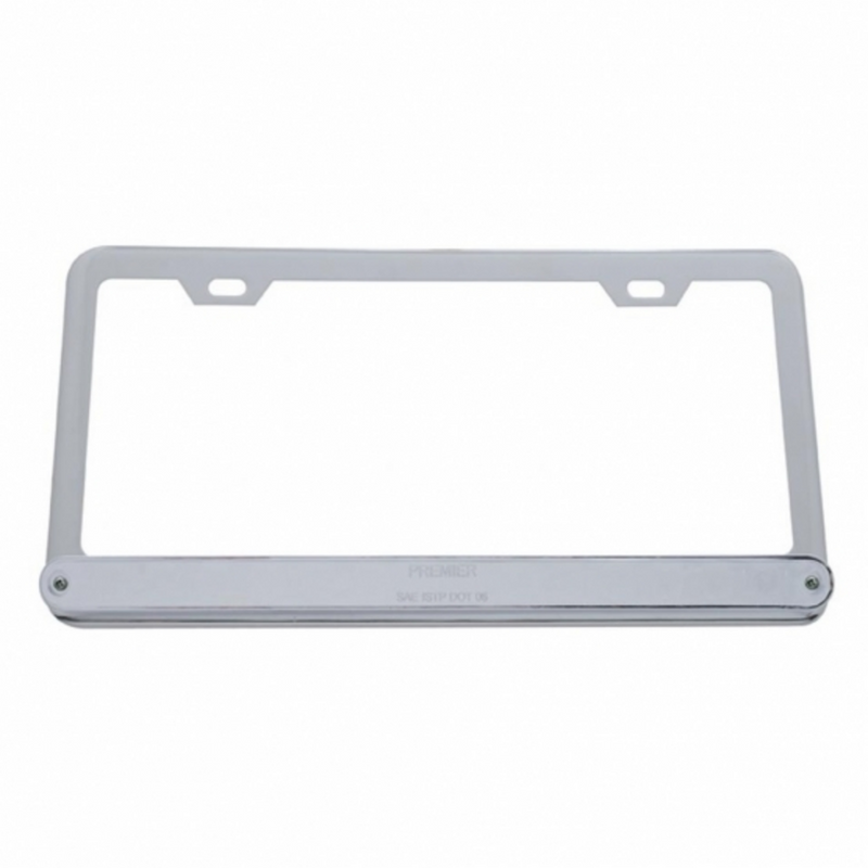 United Pacific Chrome License Plate Frame With 14 LED 12" Light Bar Amber LED/Chrome Lens 39747