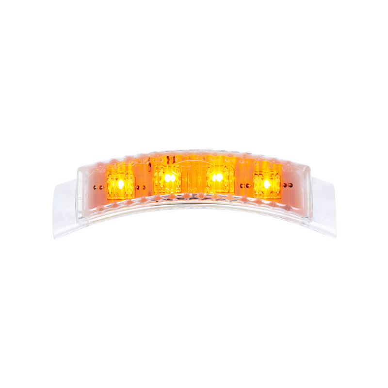 United Pacific 4 LED Dual Function Headlight Turn Signal Light Amber LED/Clear Lens (Bulk) 39750B
