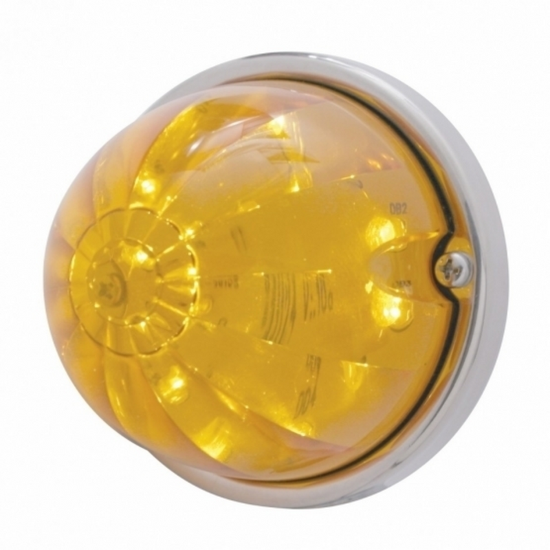 United Pacific 17 LED Dual Function Watermelon Flush Mount Kit With Low Profile Bezel Amber LED/Amber Lens 39782