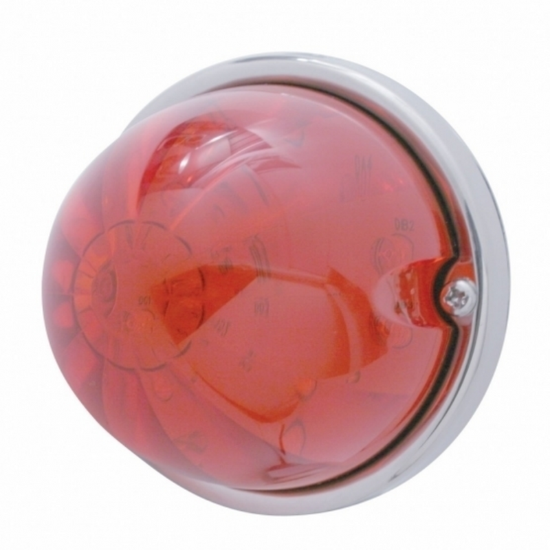United Pacific 17 LED Dual Function Watermelon Flush Mount Kit With Low Profile Bezel Red LED/Red Lens 39783