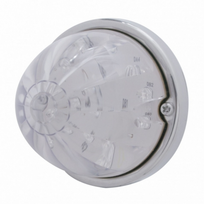 United Pacific 17 LED Dual Function Watermelon Flush Mount Kit With Low Profile Bezel Amber LED/Clear Lens 39784