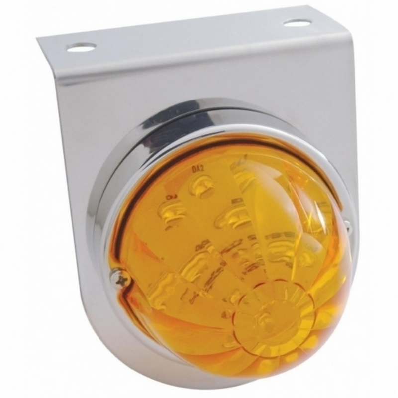 United Pacific Stainless Light Bracket With 17 LED Dual Function Watermelon Lights Amber LED/Amber Lens 39786