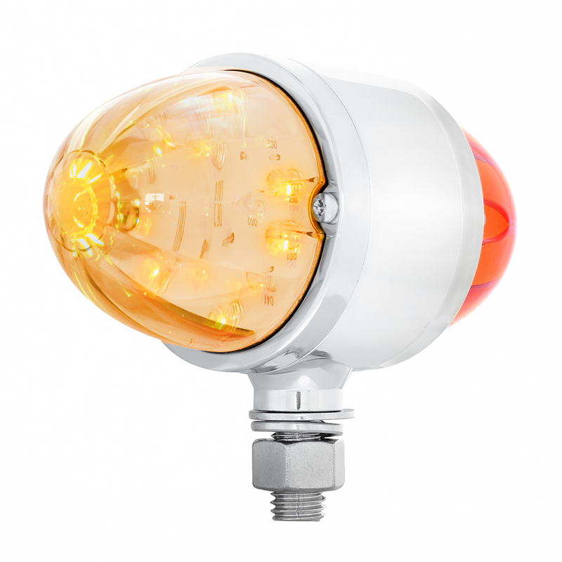 United Pacific 34 LED Dual Function Watermelon Double Face Light Amber & Red LED/Clear Lens 39799