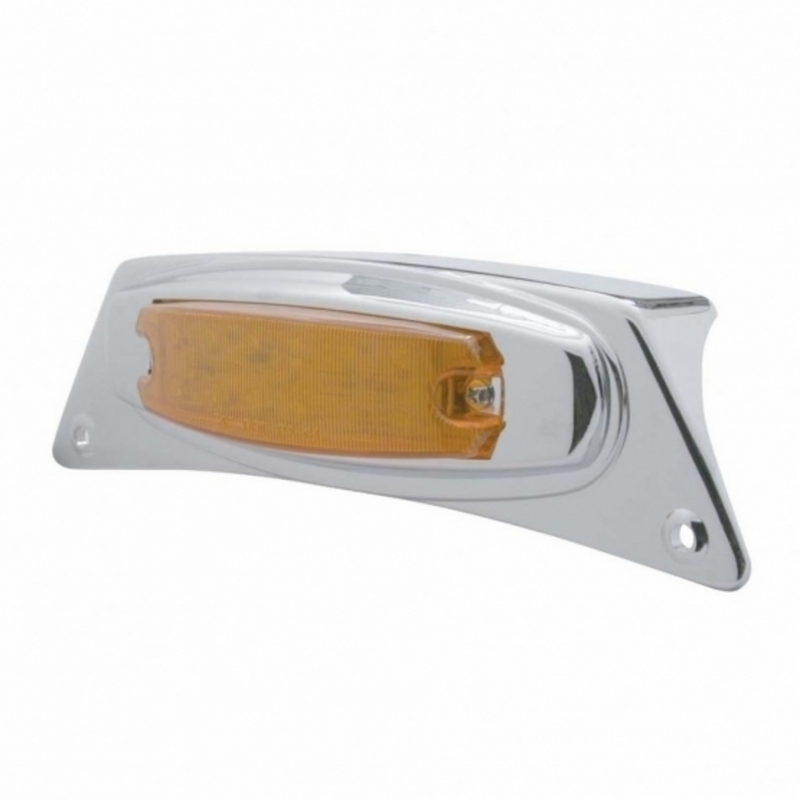 United Pacific Chrome Fender Light Bracket With 12 LED Light Amber LED/Amber Lens 39868