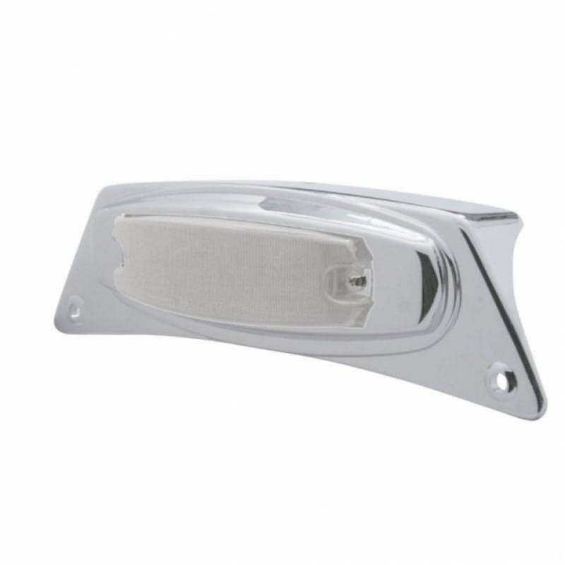 United Pacific Chrome Fender Light Bracket With 12 LED Light Amber LED/Clear Lens 39869