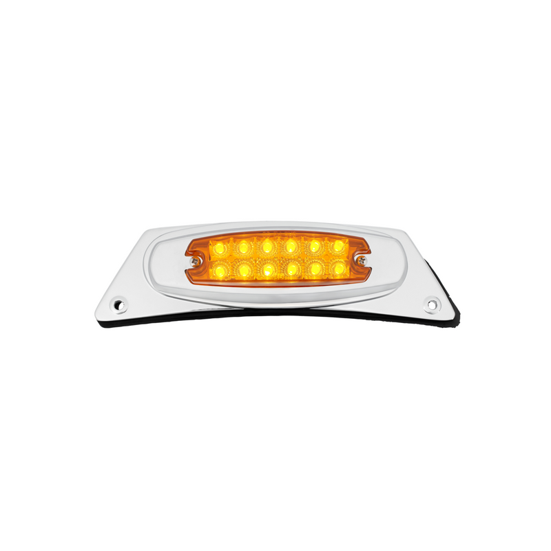 United Pacific Chrome Fender Light Bracket With 12 LED Reflector Light Amber LED/Amber Lens 39870