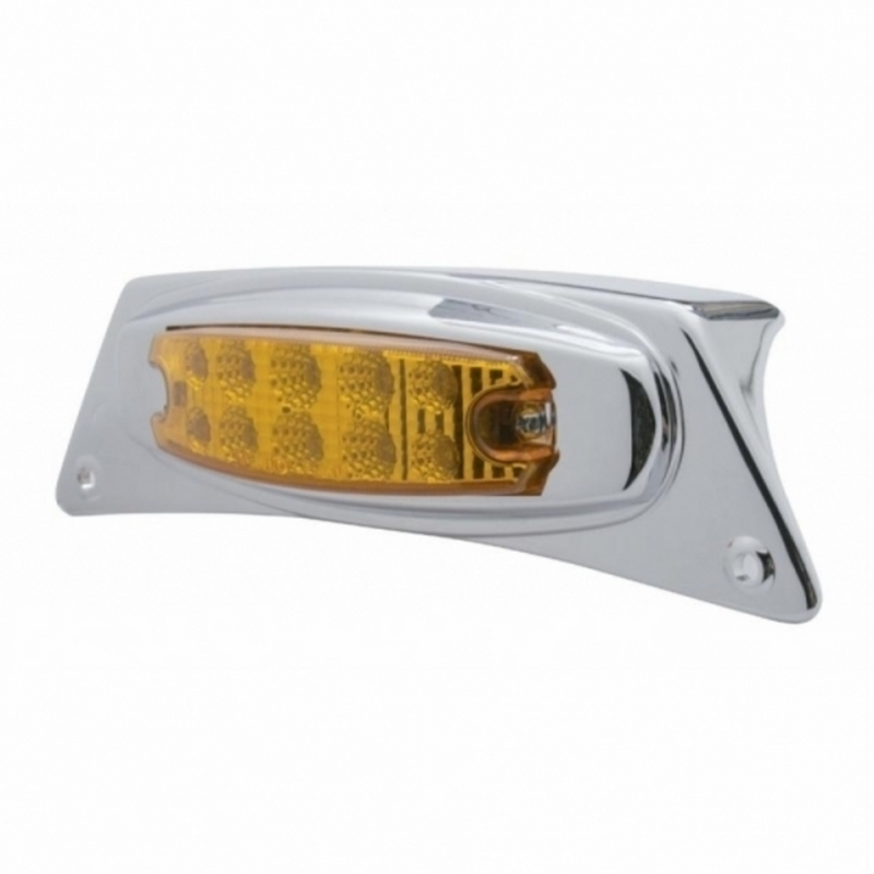 United Pacific Chrome Fender Light Bracket With 10 LED Reflector Light Amber LED/Amber Lens 39872