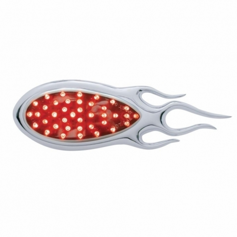 United Pacific 39 LED "Inferno" Auxiliary Light With Flame Bezel Red LED/Chrome Lens 39898
