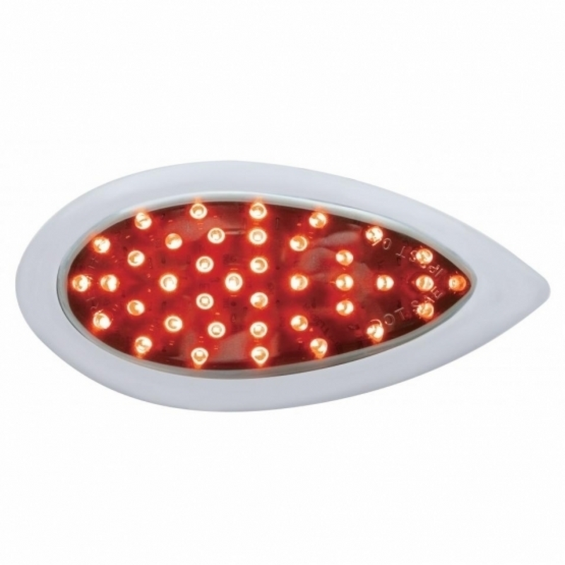 United Pacific 39 LED "Teardrop" Auxiliary Light With Bezel Red LED/Chrome Lens 39900