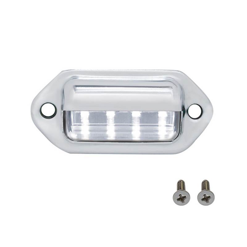 United Pacific 4 White LED Chrome License Plate Light/Utility Light 39930