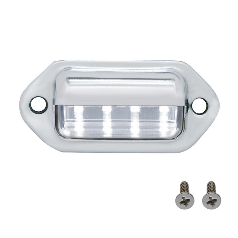 United Pacific 4 White LED Chrome License Plate Light/Utility Light (Bulk) 39930B