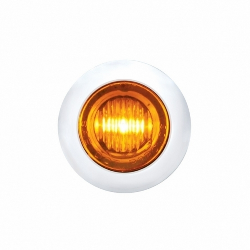 United Pacific 3 LED 3/4" Mini Light With Bezel (Clearance/Marker) Amber LED/Amber Lens 39932