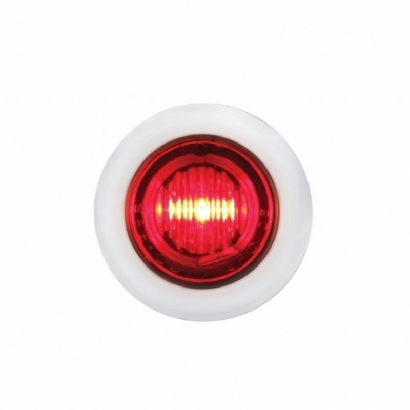 United Pacific 3 LED 3/4" Mini Light With Bezel (Clearance/Marker) Red LED/Red Lens 39933