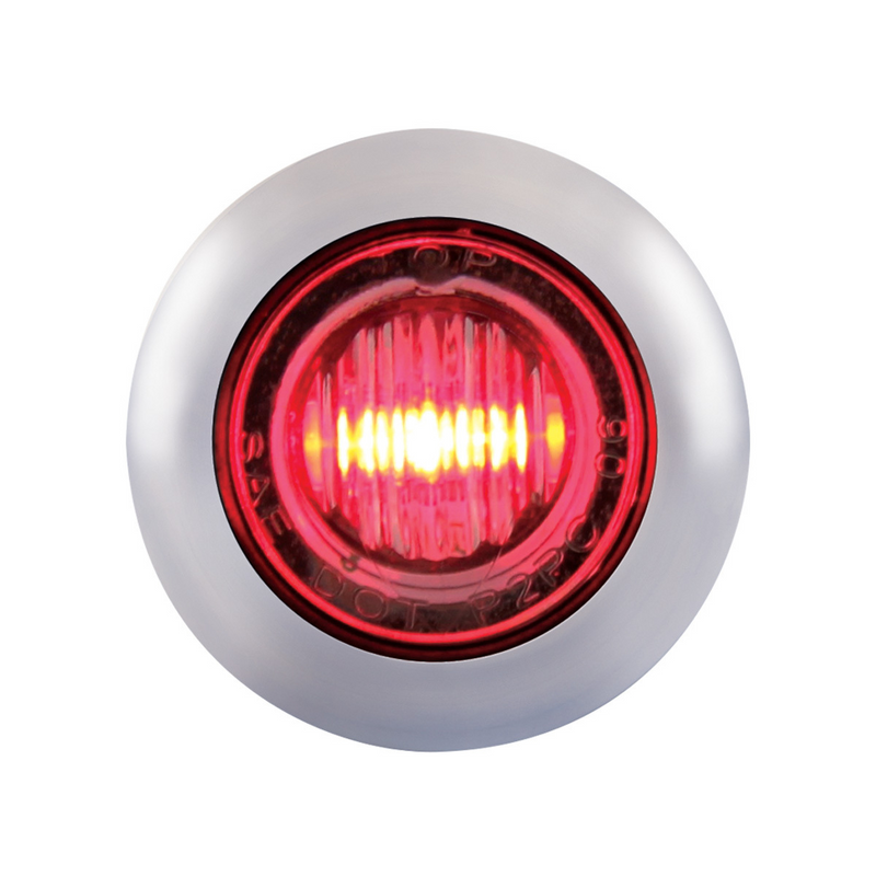 United Pacific 3 LED 3/4" Mini Light With Bezel (Clearance/Marker) Red LED/Clear Lens 39935