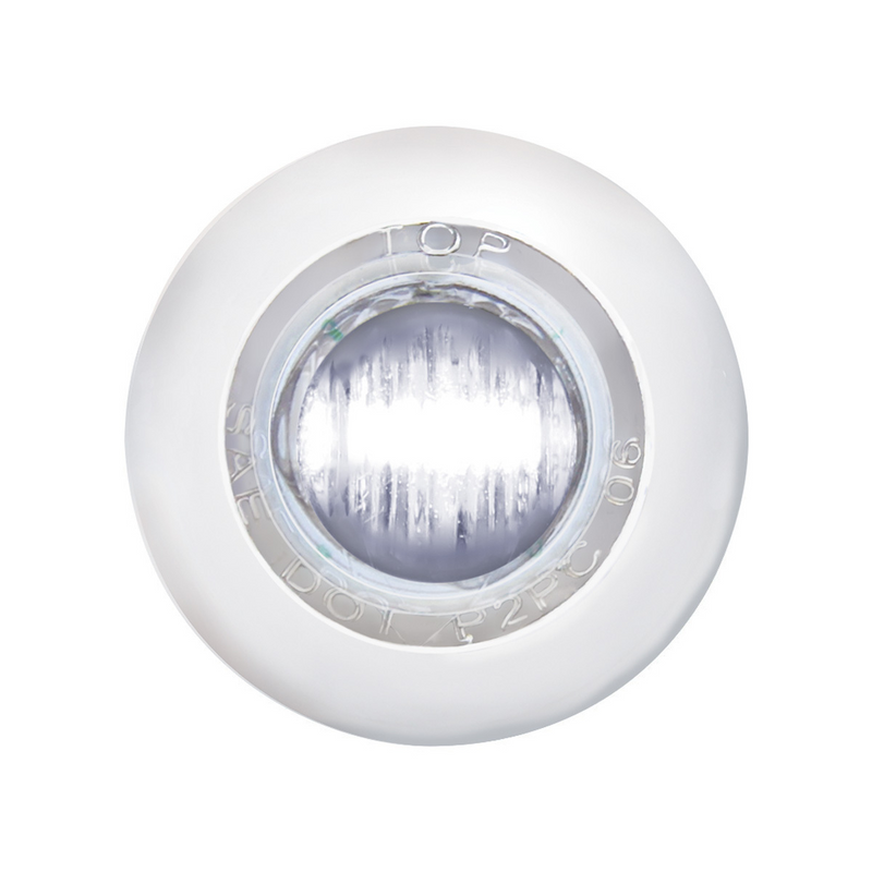 United Pacific 3 LED 3/4" Mini Light With Bezel (Clearance/Marker) White LED/Clear Lens 39937