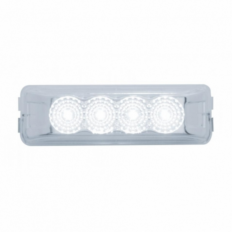 United Pacific 4 LED Reflector Auxiliary/Utility Light White LED/Clear Lens 39938