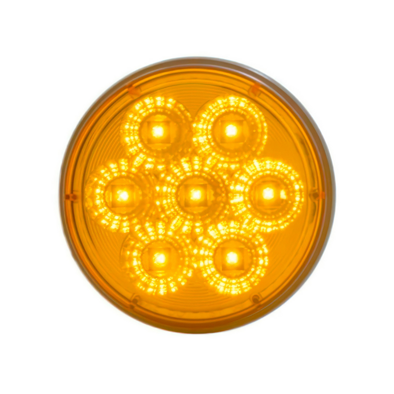 United Pacific 7 LED 4" Reflector Turn Signal Light Amber LED/Amber Lens 39973