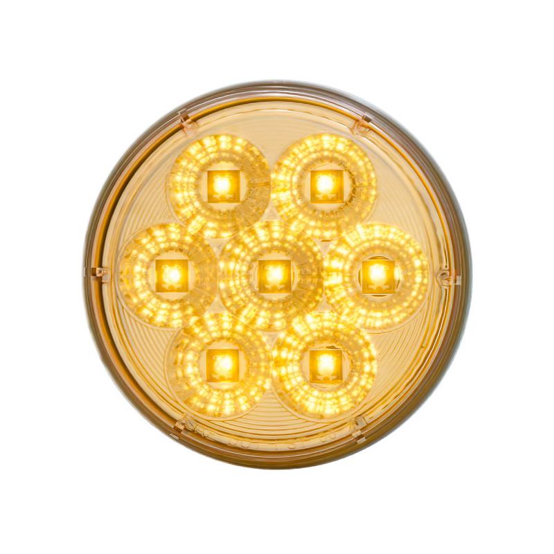 United Pacific 7 LED 4" Reflector Turn Signal Light Amber LED/Clear Lens 39974