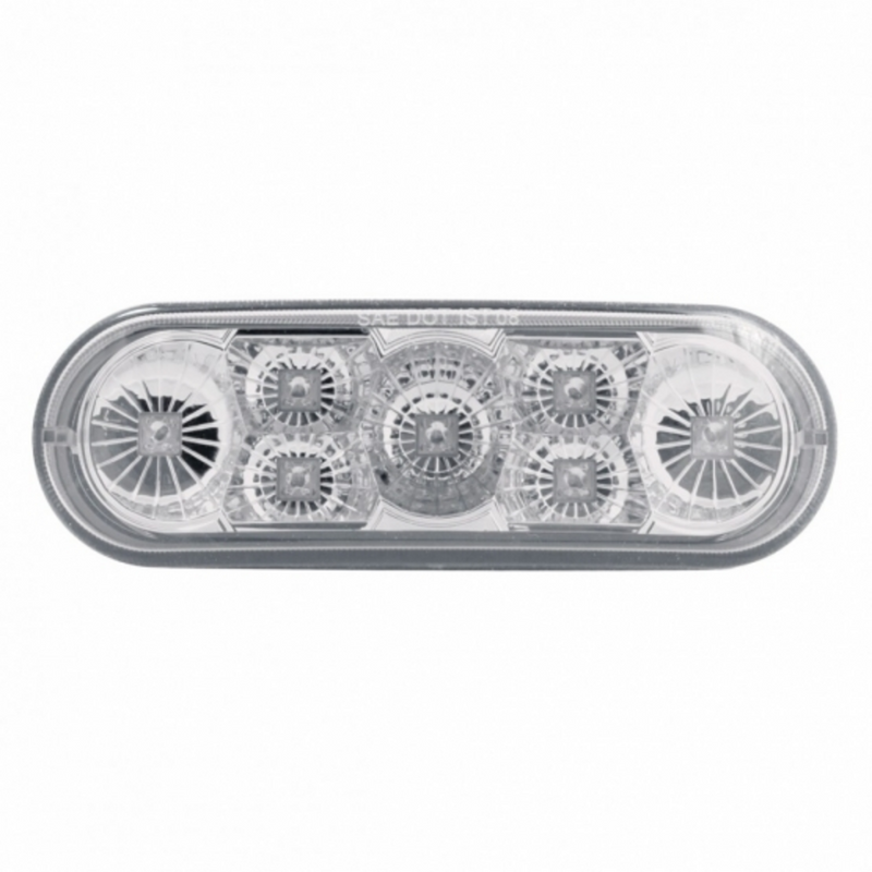 United Pacific 7 LED 6" Oval Reflector Stop, Turn & Tail Light Red LED/Clear Lens 39976