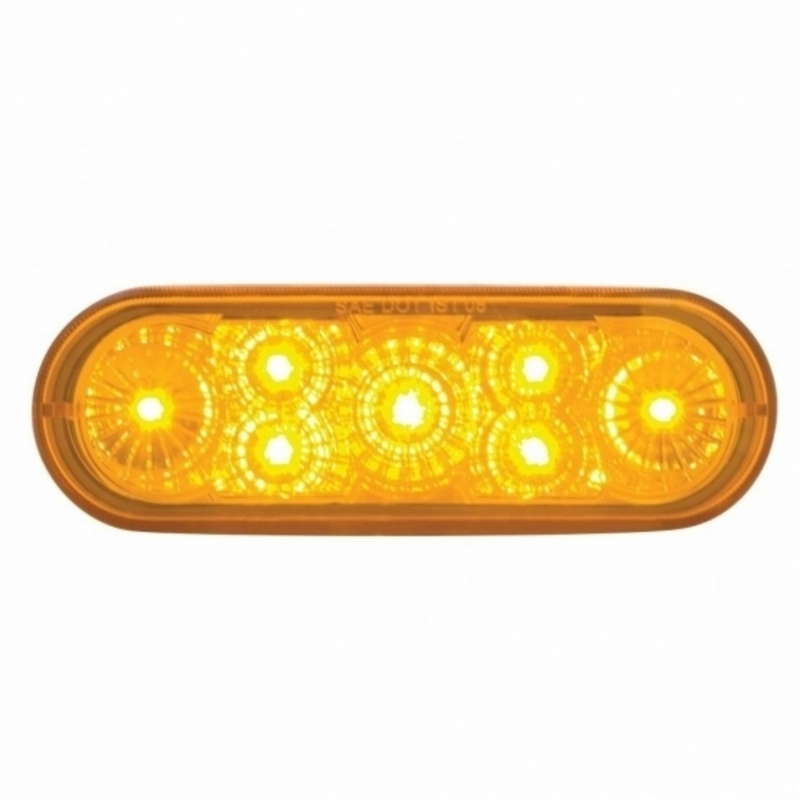 United Pacific 7 LED 6" Oval Reflector Turn Signal Light Amber LED/Amber Lens 39977