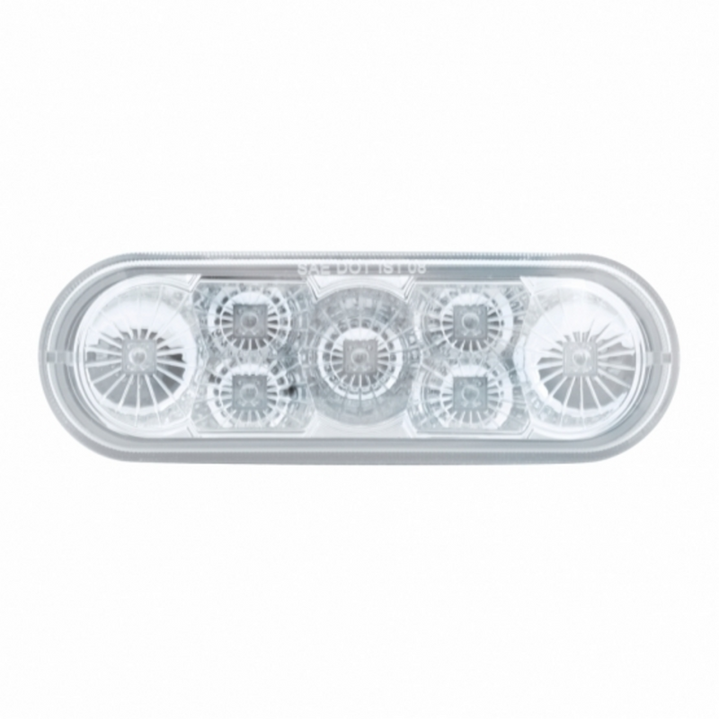 United Pacific 7 LED 6" Oval Reflector Turn Signal Light Amber LED/Clear Lens 39978