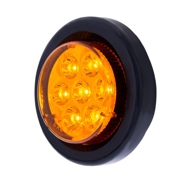 United Pacific 7 LED 2" Round Light Kit (Clearance/Marker) Amber LED/Amber Lens 39984BAK