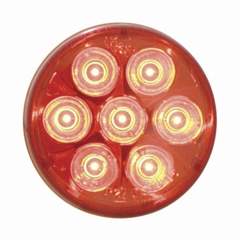 United Pacific 7 LED 2" Round Light (Clearance/Marker) Red LED/Red Lens 39985