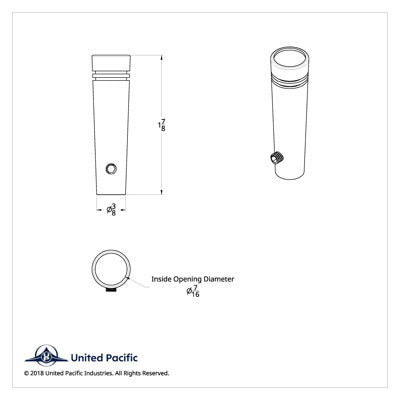 United Pacific Short Toggle Switch Extension with Color Crystal for Peterbilt