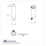 United Pacific Aluminum 44-MAG Casing Style Toggle Switch Extensions for Peterbilt (2 Pack)