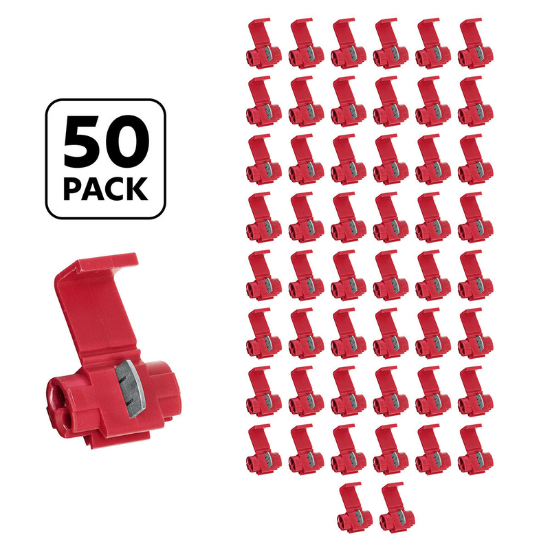 United Pacific 22-18 AWG Red Snap Lock Tap Splice Connector (50 pcs/Bag) 40109P50