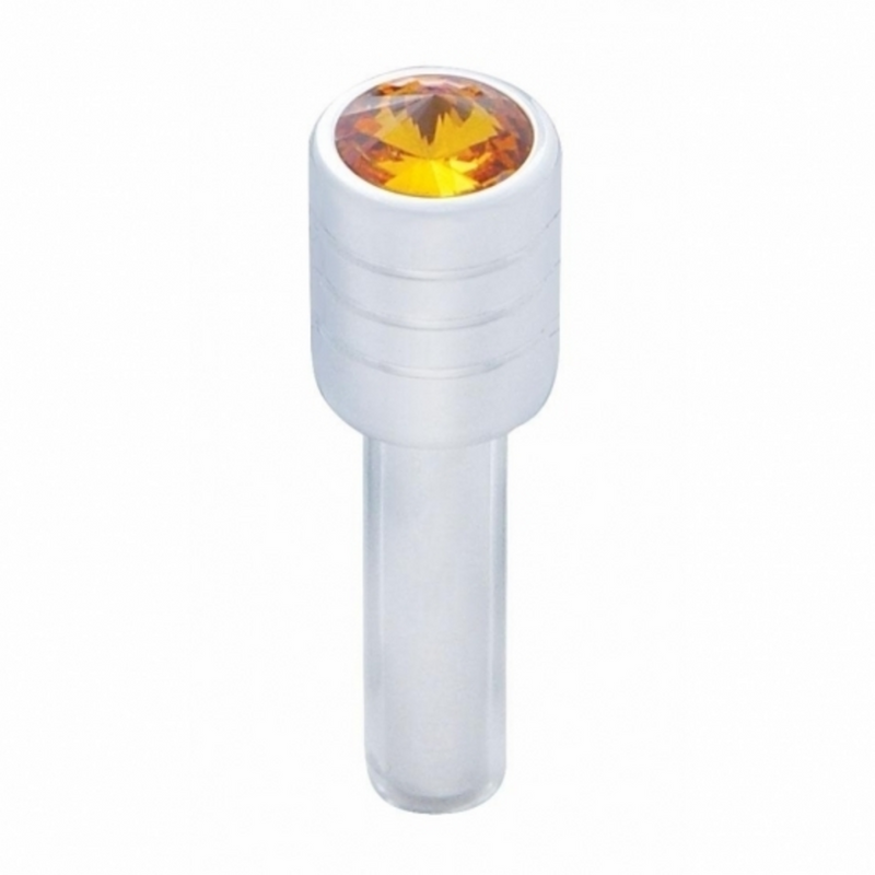 United Pacific Chrome Door Lock Knob With 7/16" Amber Crystal (2pc/set) 40199