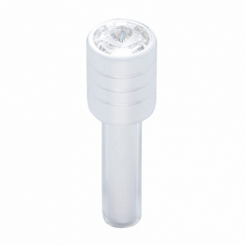 United Pacific Chrome Door Lock Knob With 7/16" Clear Crystal (2pc/set) 40201