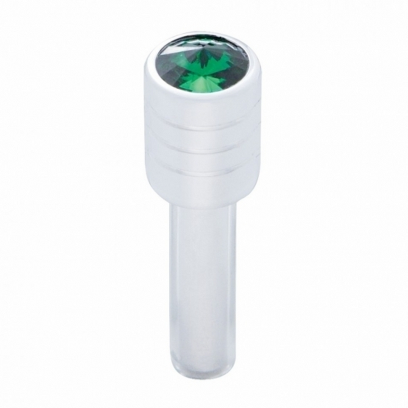 United Pacific Chrome Door Lock Knob With 7/16" Green Crystal (2pc/set) 40202