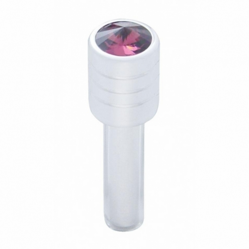 United Pacific Chrome Door Lock Knob With 7/16" Purple Crystal (2pc/set) 40204