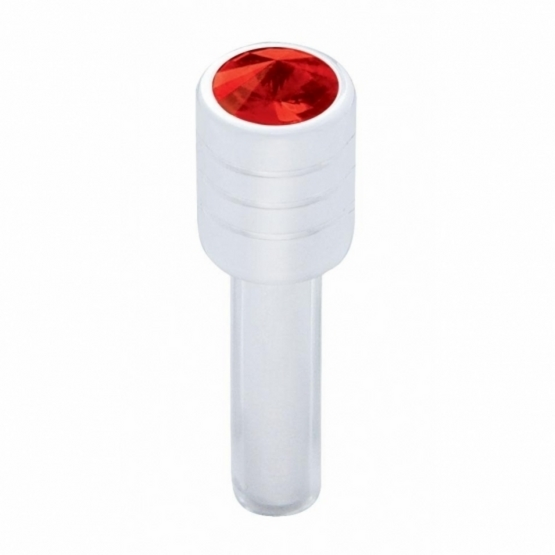 United Pacific Chrome Door Lock Knob With 7/16" Red Crystal (2pc/set) 40205