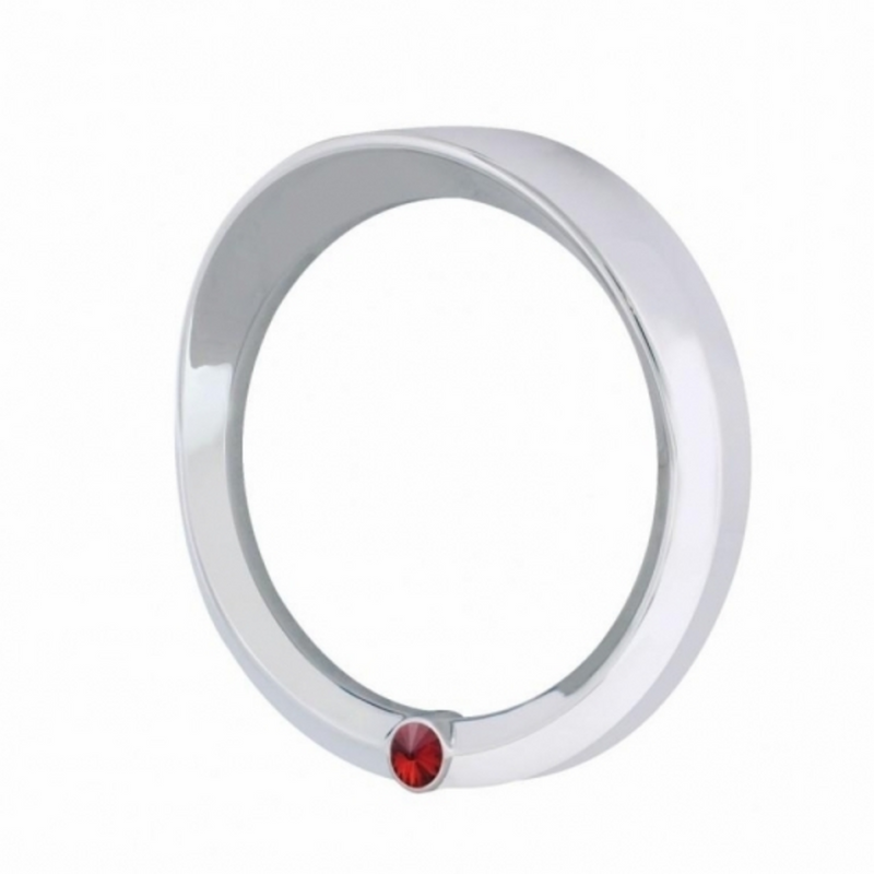 United Pacific Signature Series Speed/Tachometer Gauge Cover With Visor For 2006+ Peterbilt -Red Crystal 40642