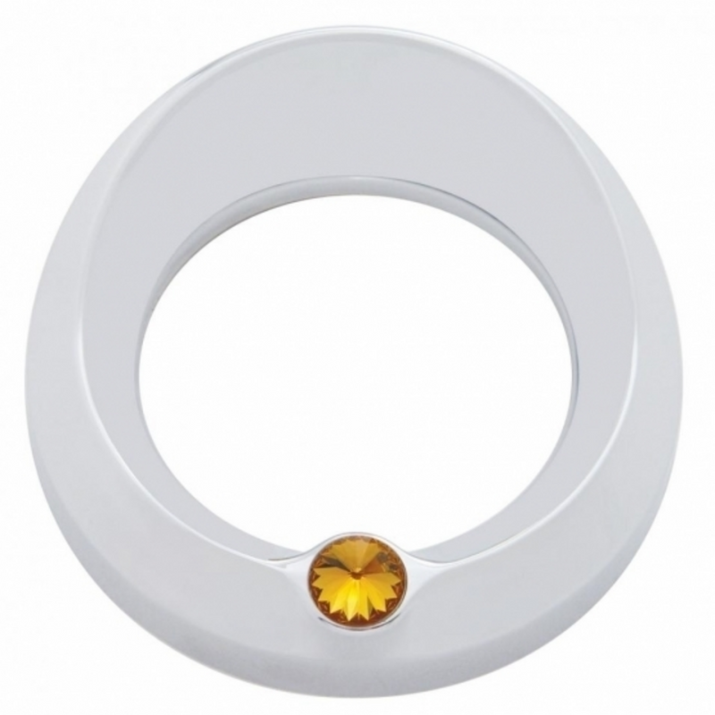 United Pacific Signature Series Gauge Cover With Visor & Crystal For 3-3/4" DIA Speed/Tachometer Gauge Amber Crystal 40665
