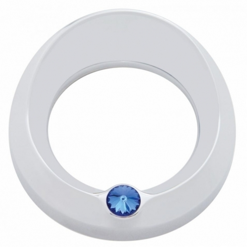 United Pacific Signature Series Gauge Cover With Visor & Crystal For 3-3/4" DIA Speed/Tachometer Gauge Blue Crystal 40666