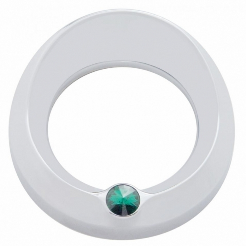United Pacific Signature Series Gauge Cover With Visor & Crystal For 3-3/4" DIA Speed/Tachometer Gauge Green Crystal 40668