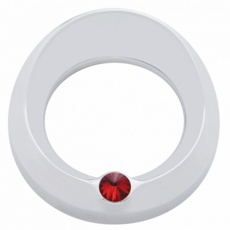 United Pacific Signature Series Gauge Cover With Visor & Crystal For 3-3/4" DIA Speed/Tachometer Gauge Red Crystal 40670