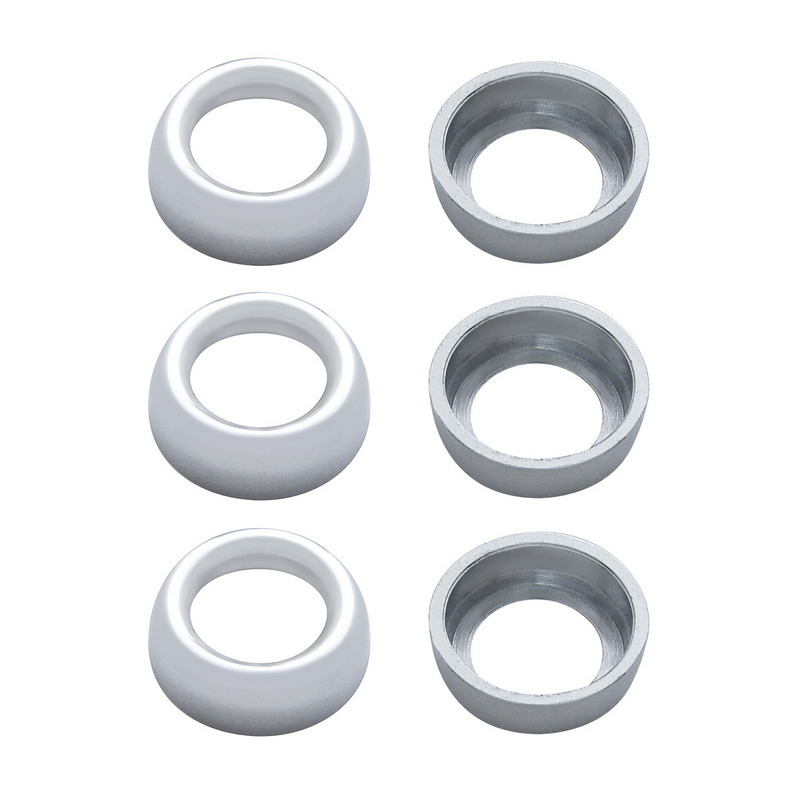 United Pacific Chrome Plastic Toggle Switch Nut Cover For Peterbilt (Card Of 6) 40892
