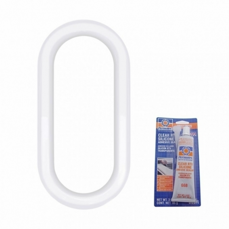 United Pacific Chrome Exterior Oval Window Cover For Peterbilt Includes Adhesive 40918